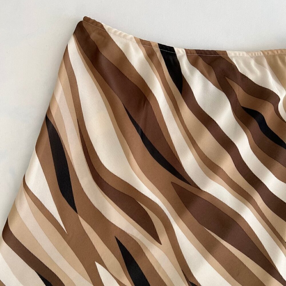 Apostrophe y2k Brown A-Line Retro Midi Skirt - Picture 2 of 6